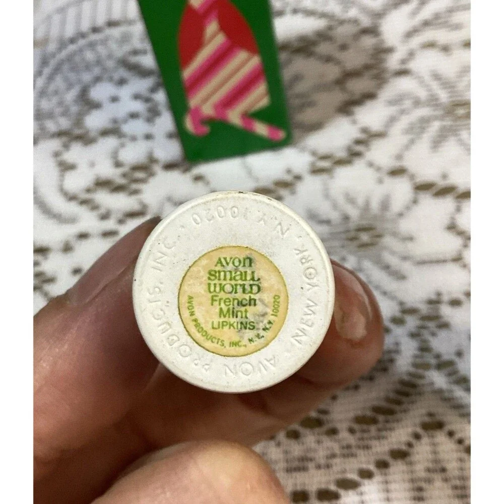 Vintage Avon Small World Lipkins French Mint Lip Pomade NOS Original Box USA